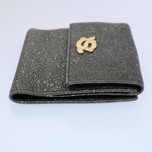 SAINT LAURENT Wallet Leather Silver Auth hk980 - Picture 4 of 16